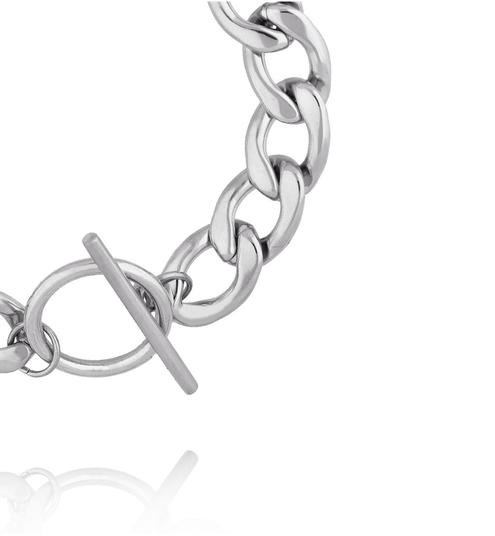 Bransoletka z dużych ogniw ze stali szlachetnej BSY0400