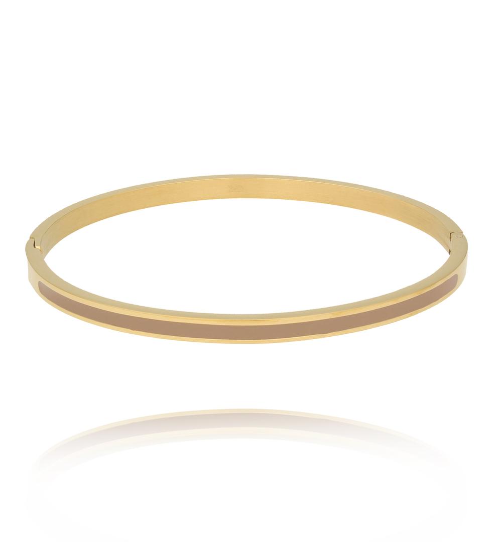 Zestaw sztywnych bransoletek w odcieniach złota, beżu i cappuccino ZN0205