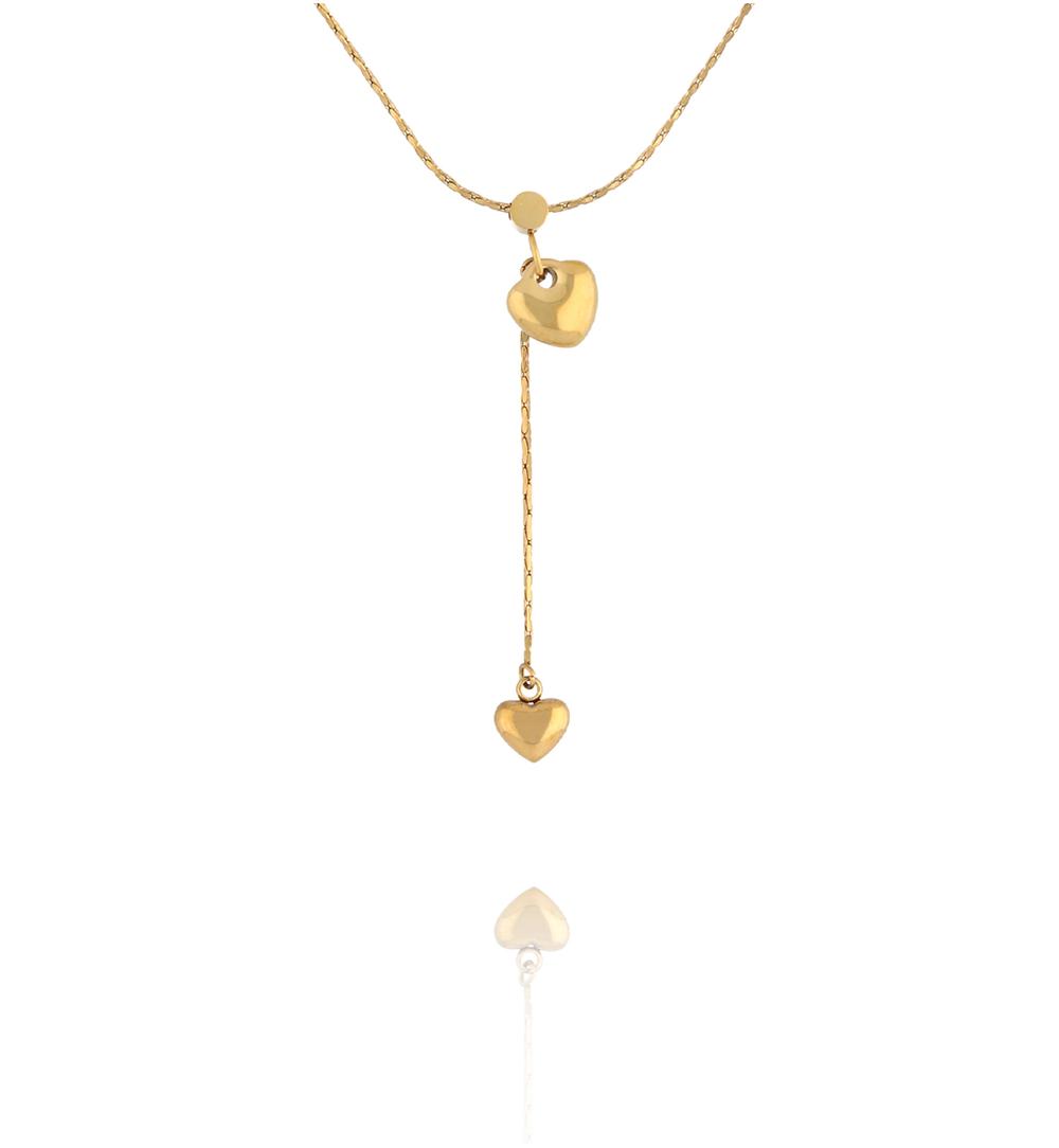 Naszyjnik z podwójnym motywem serca NSY0848