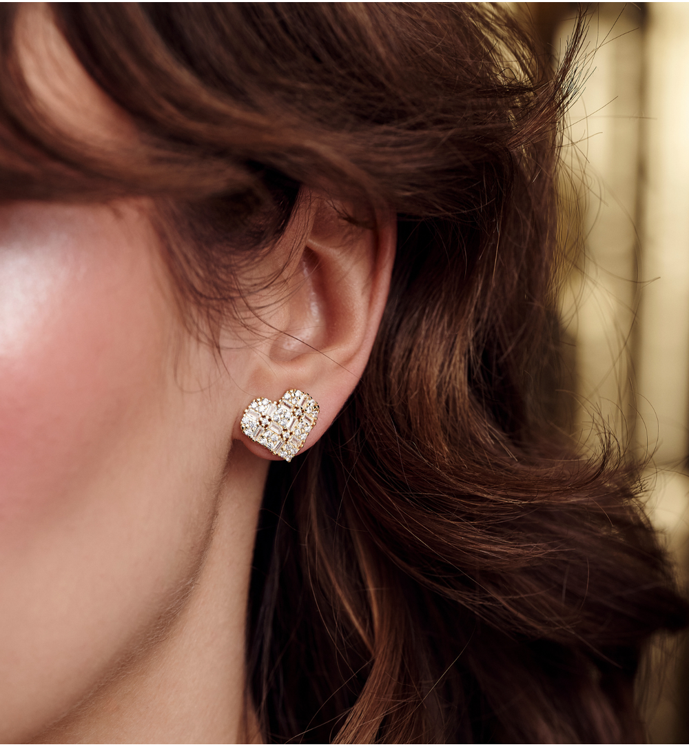 Kolczyki w kształcie serca z cyrkoniami KSS2214