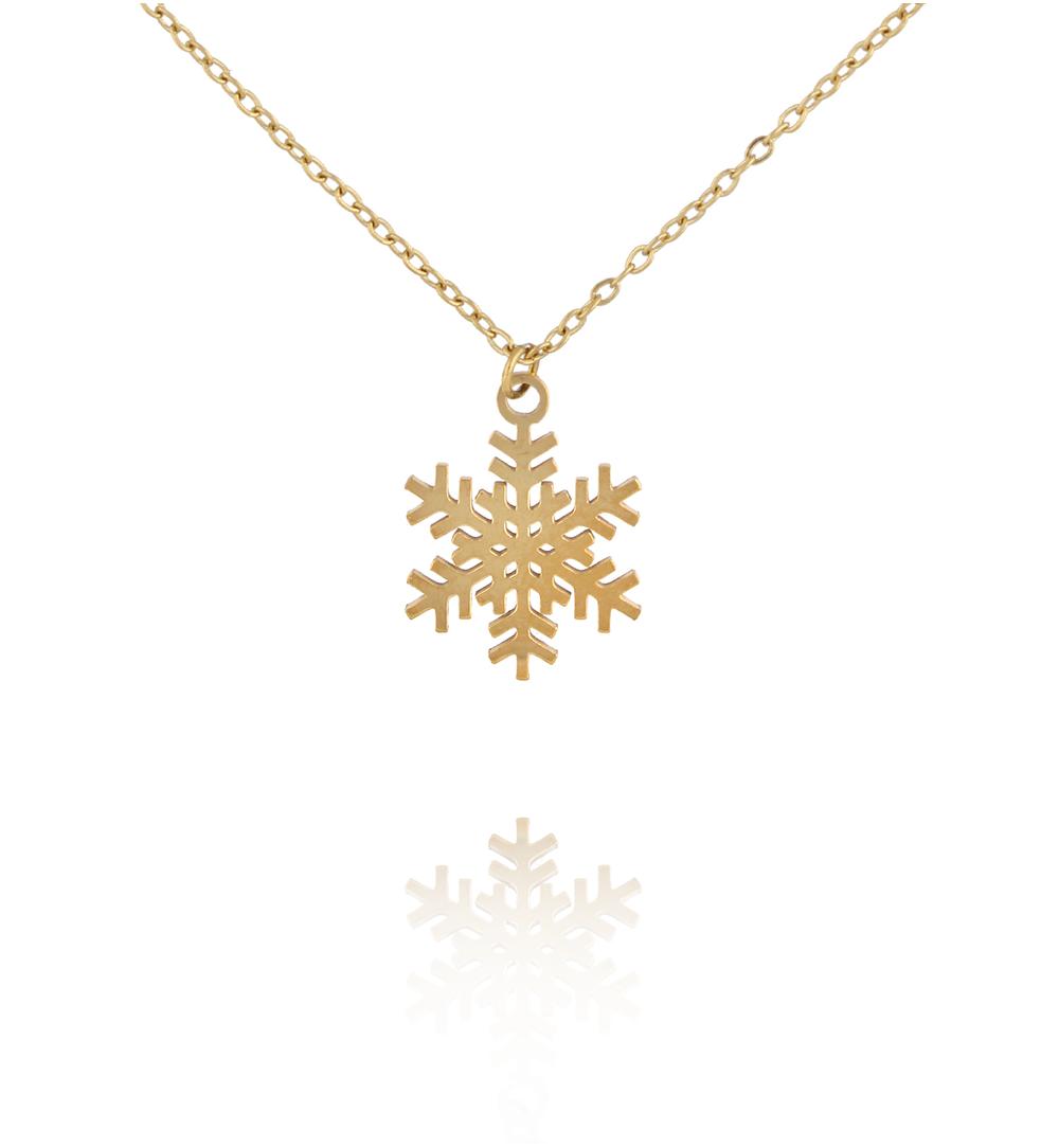 Naszyjnik ze śnieżynką złoty NSY0709