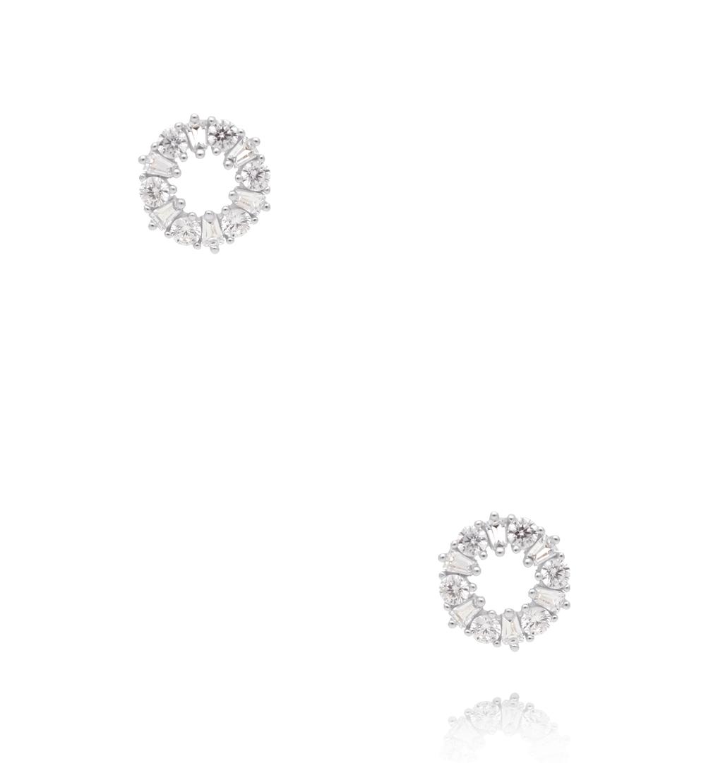 Kolczyki koła cyrkonie, srebrne KCA0175