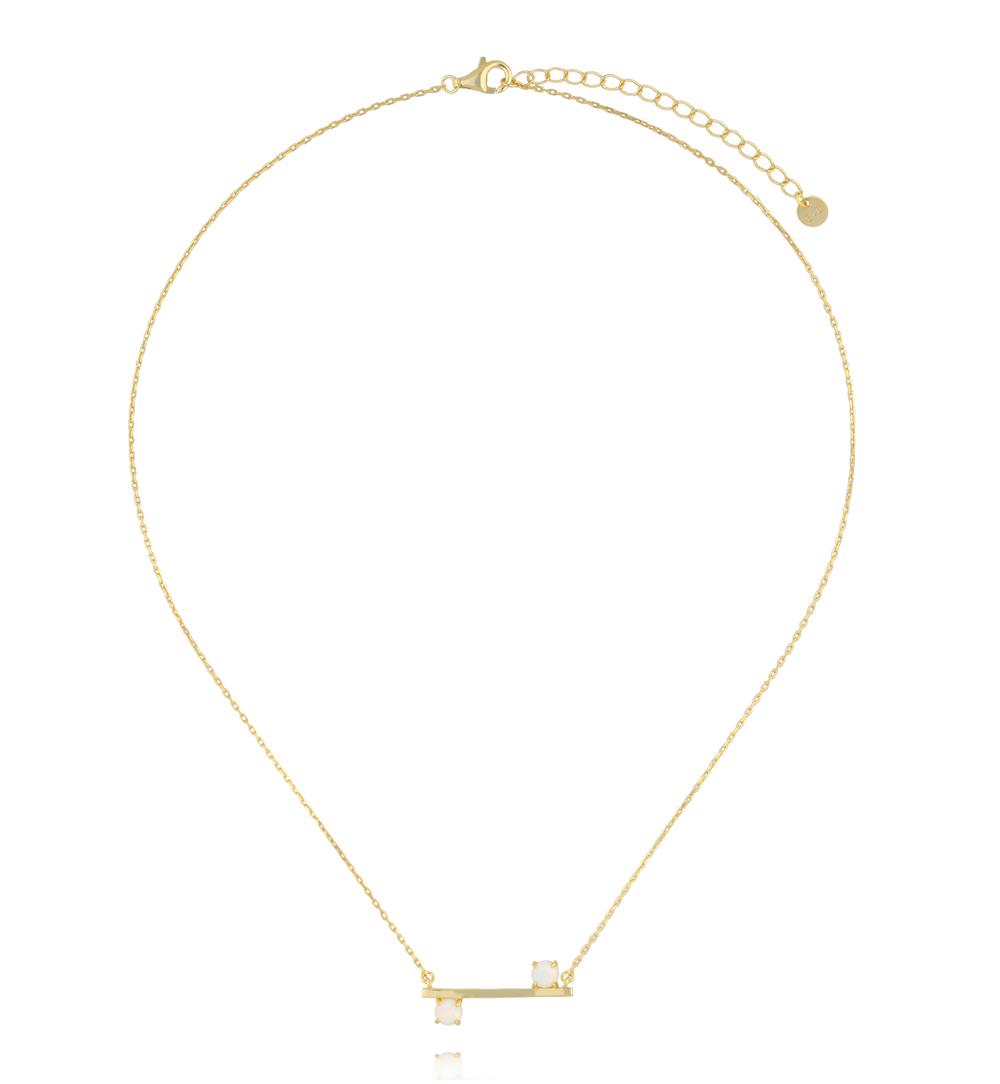 Naszyjnik z poprzeczną belką i opalami NCA0088