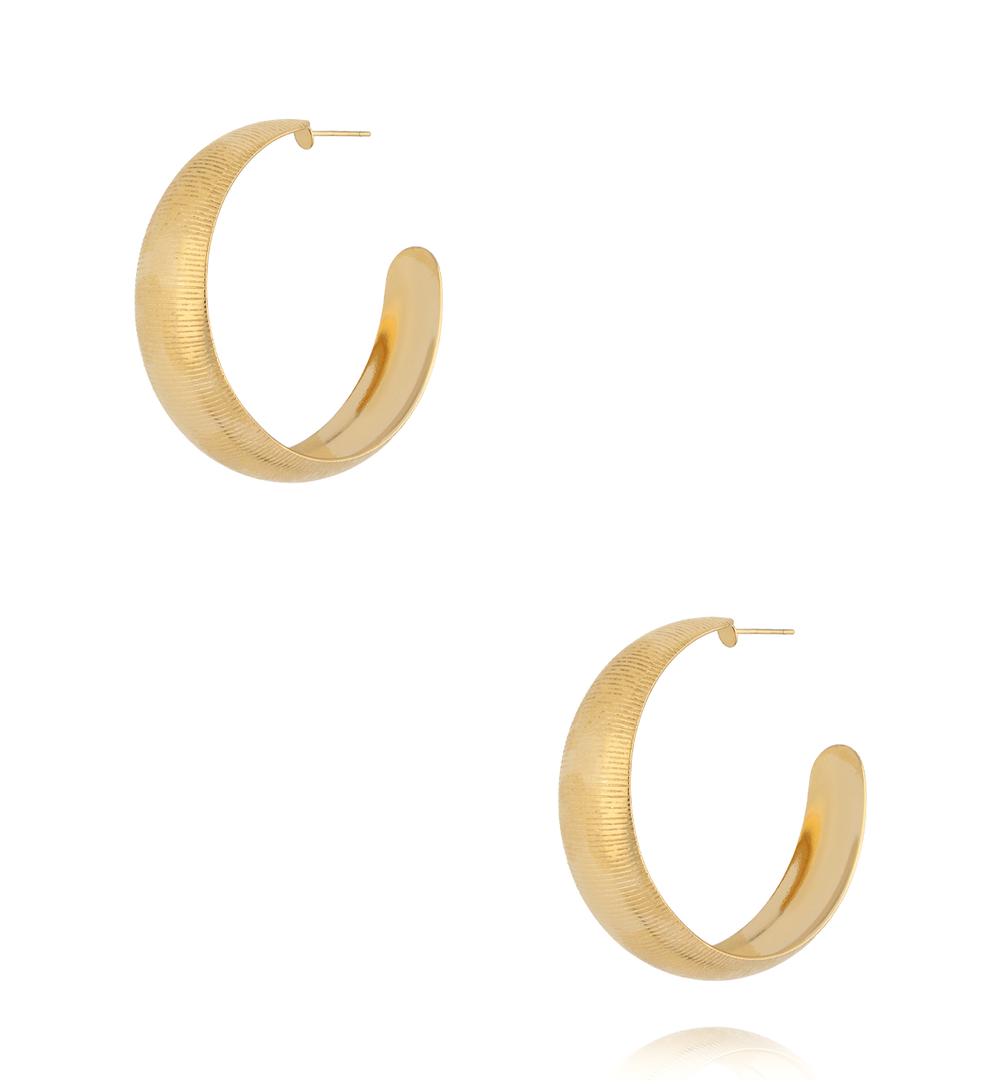 Kolczyki koła o satynowej fakturze złote KSY0647