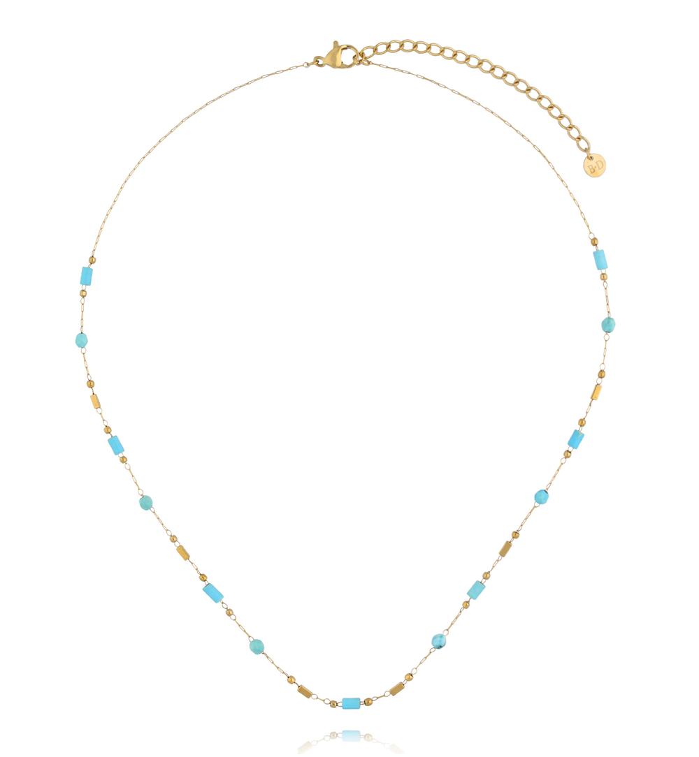 Zestaw naszyjników z kamieni naturalnych w odcieniach turkusu i błękitu ZN0207