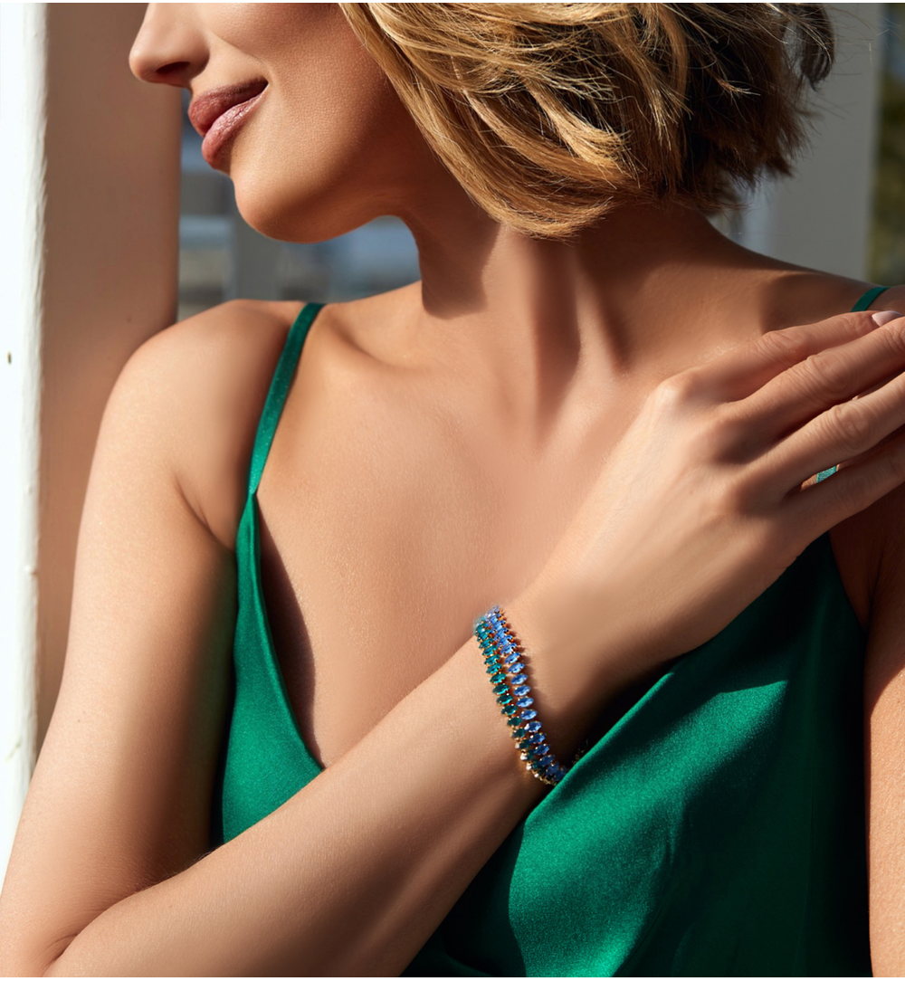 Bransoletka z niebieskimi kryształkami Honestly BSS0077