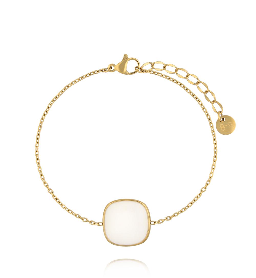 Zestaw biżuterii z białą emalią ZN0136