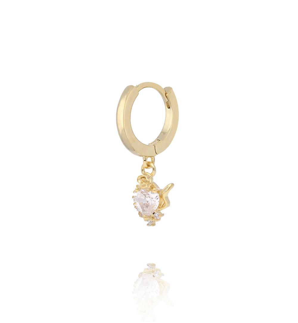 Zestaw złotych kolczyków z zawieszkami KLU0185