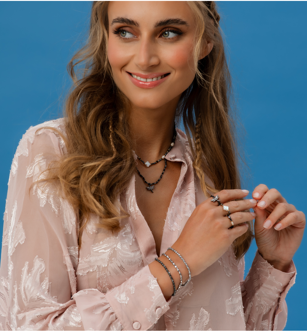 Bransoletka ze stalowymi hematytami BTW2867