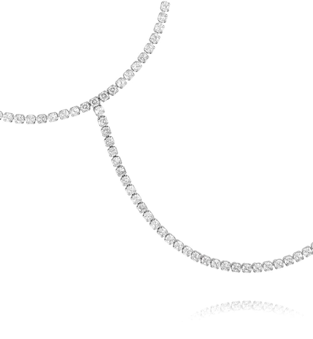 Bransoletka łańcuszkowa na dłoń z cyrkoniami srebrna BSS0261