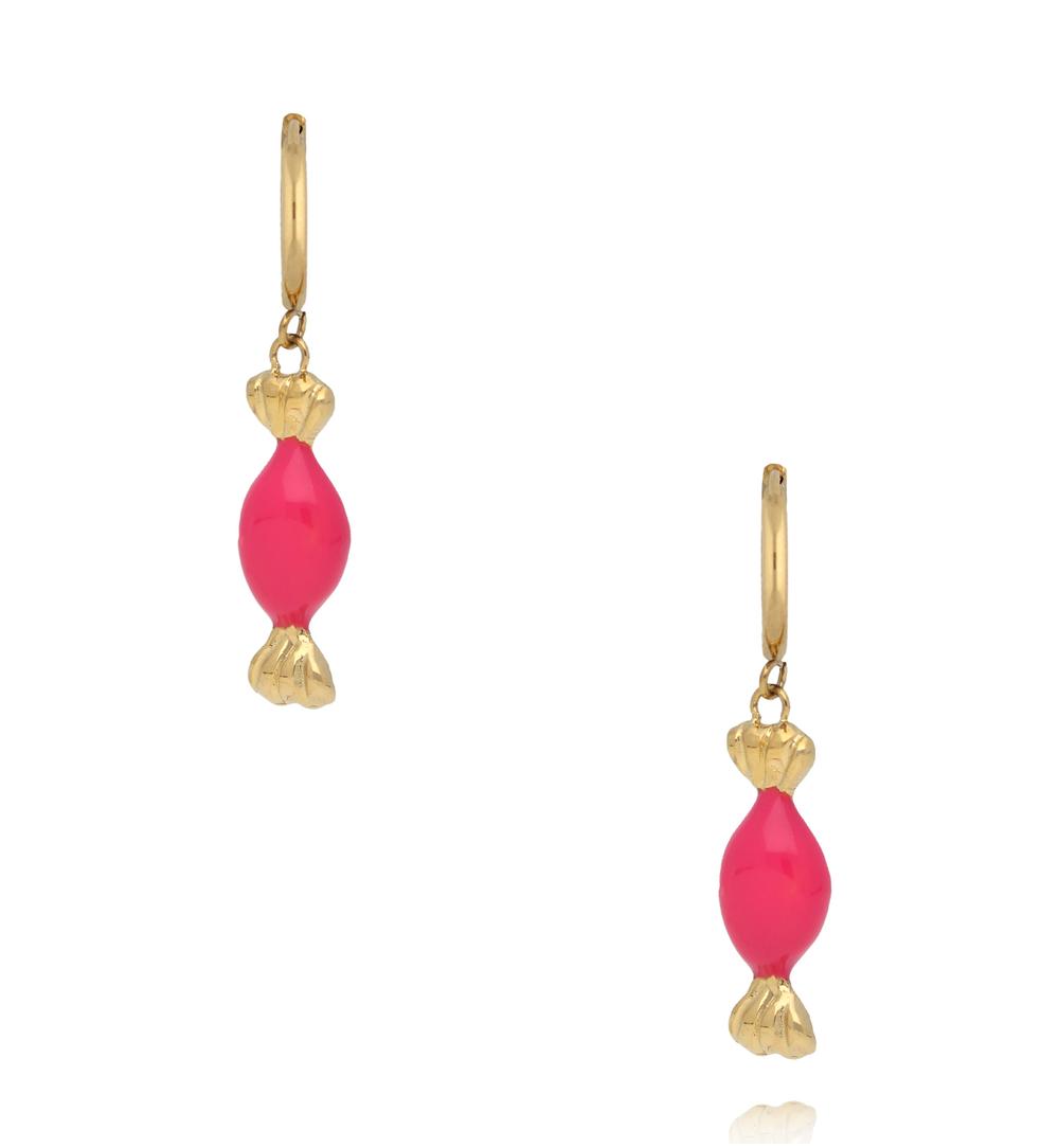 Kolczyki koła z zawieszką w kształcie cukierka KSY0669