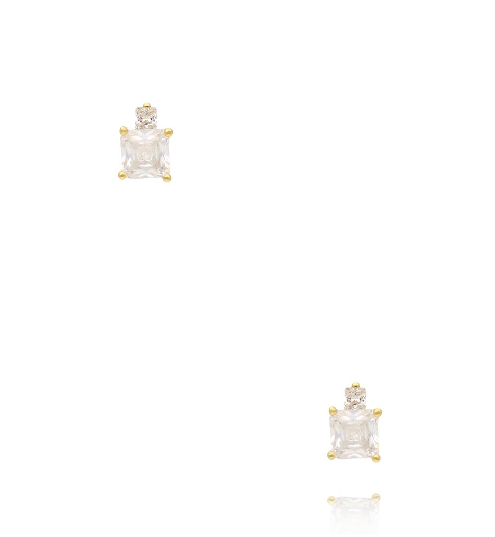 Kolczyki z podwójną cyrkonią delikatne KSS2165