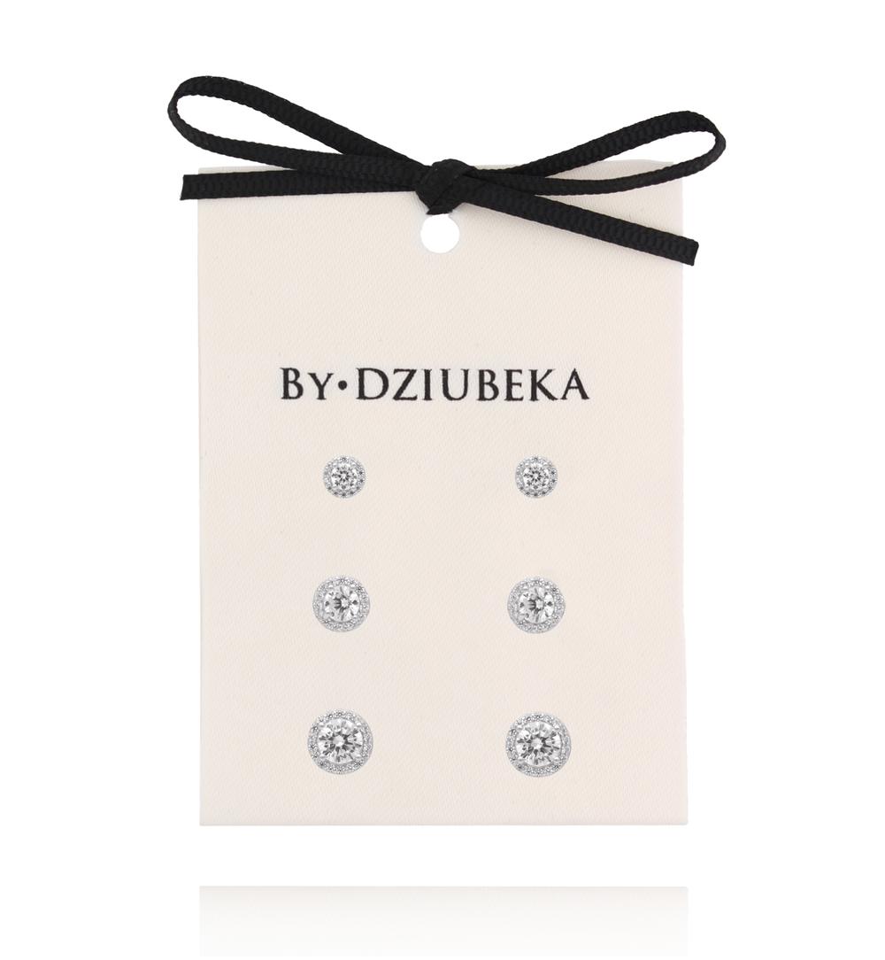 Zestaw kolczyków posrebrzanych z cyrkoniami KLT0047