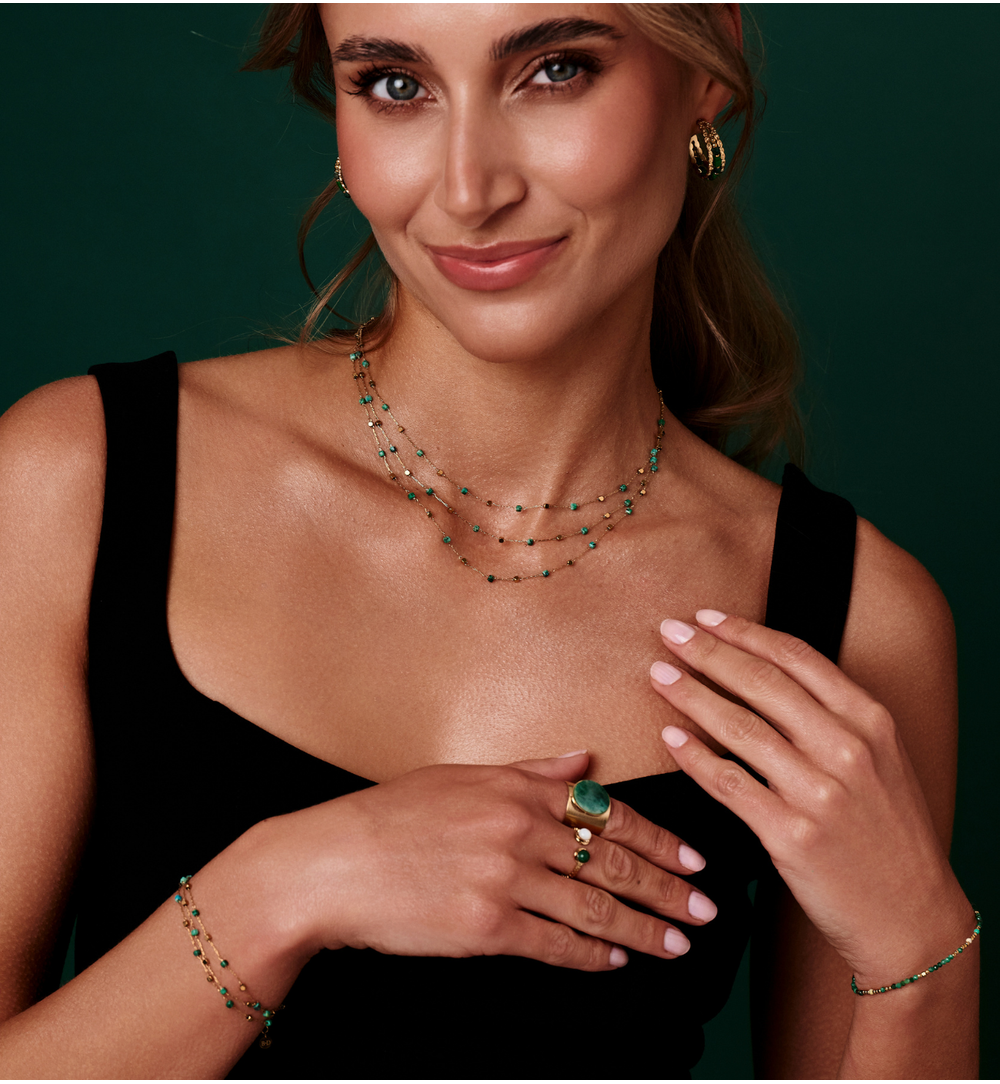 Naszyjnik z jadeitami afrykańskimi Temple of the Sun NPA1288