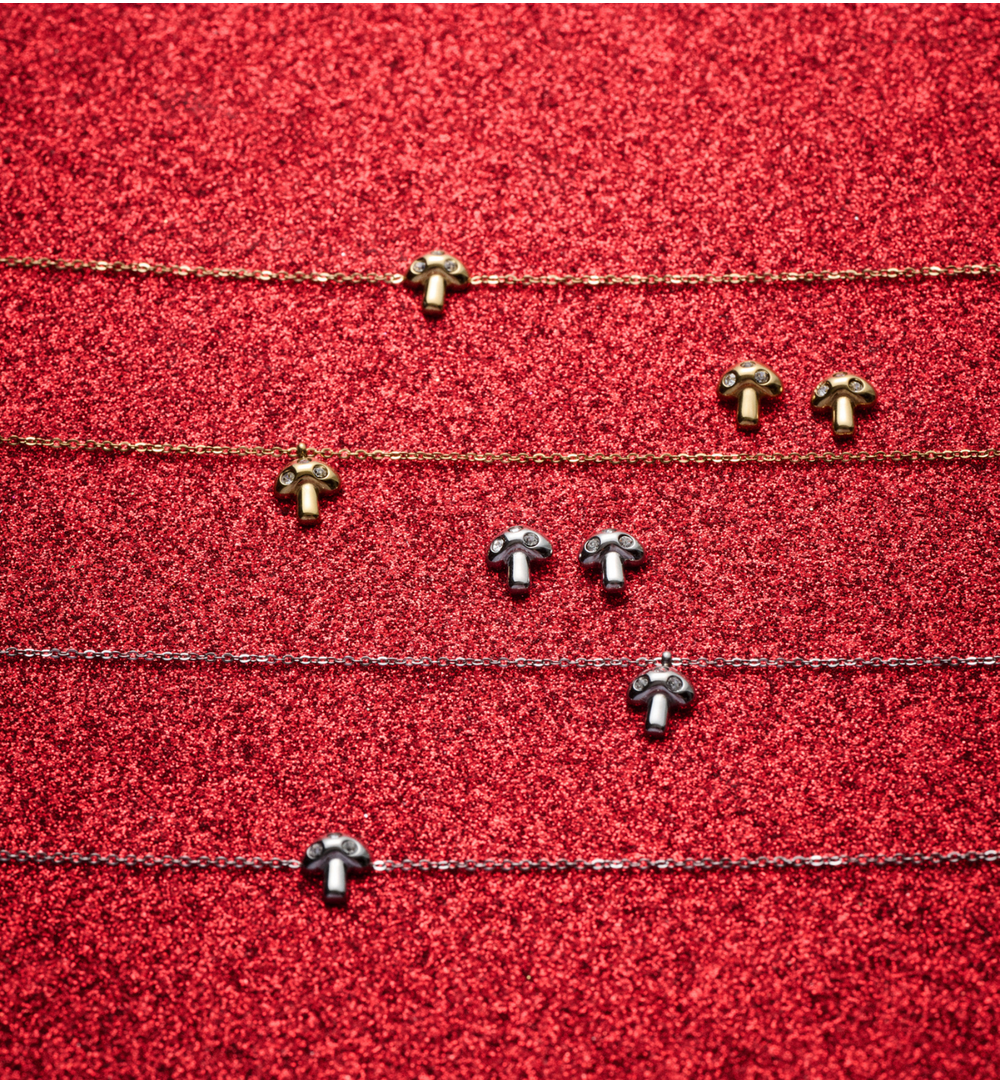 Naszyjnik z grzybkiem srebrny NSA1380