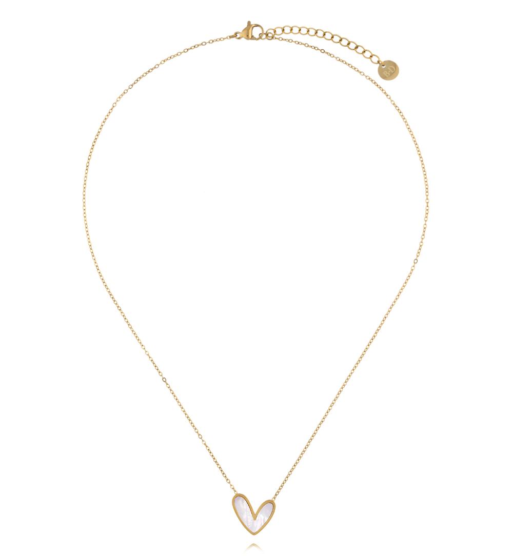 Naszyjnik z sercem z masą perłową NSY0887