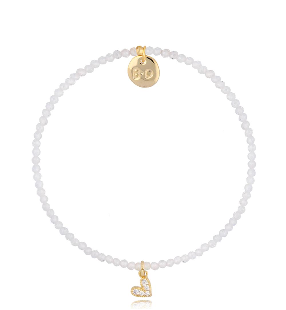 Bransoletka biała z serduszkiem Lifestyle BTW1734