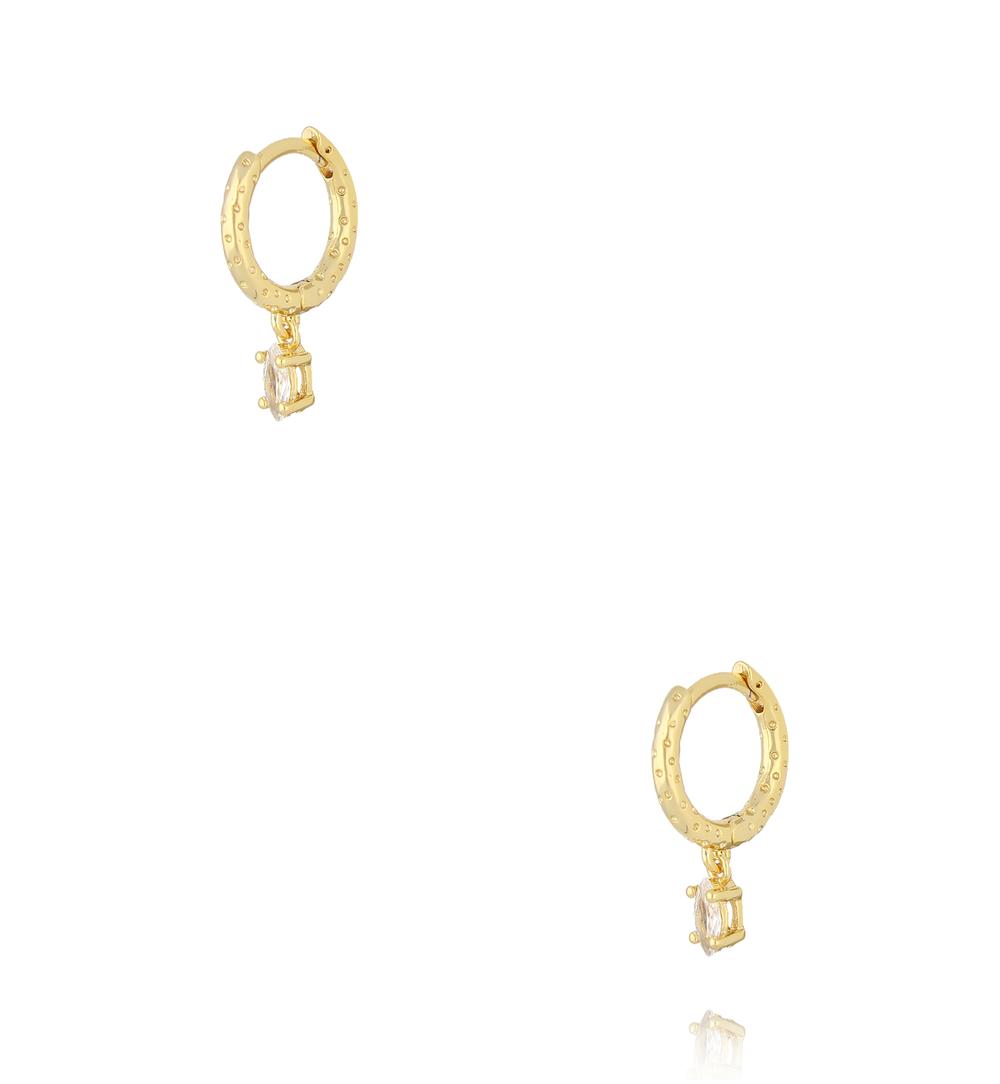 Kolczyki okrągłe złote z kryształkami KSS2195