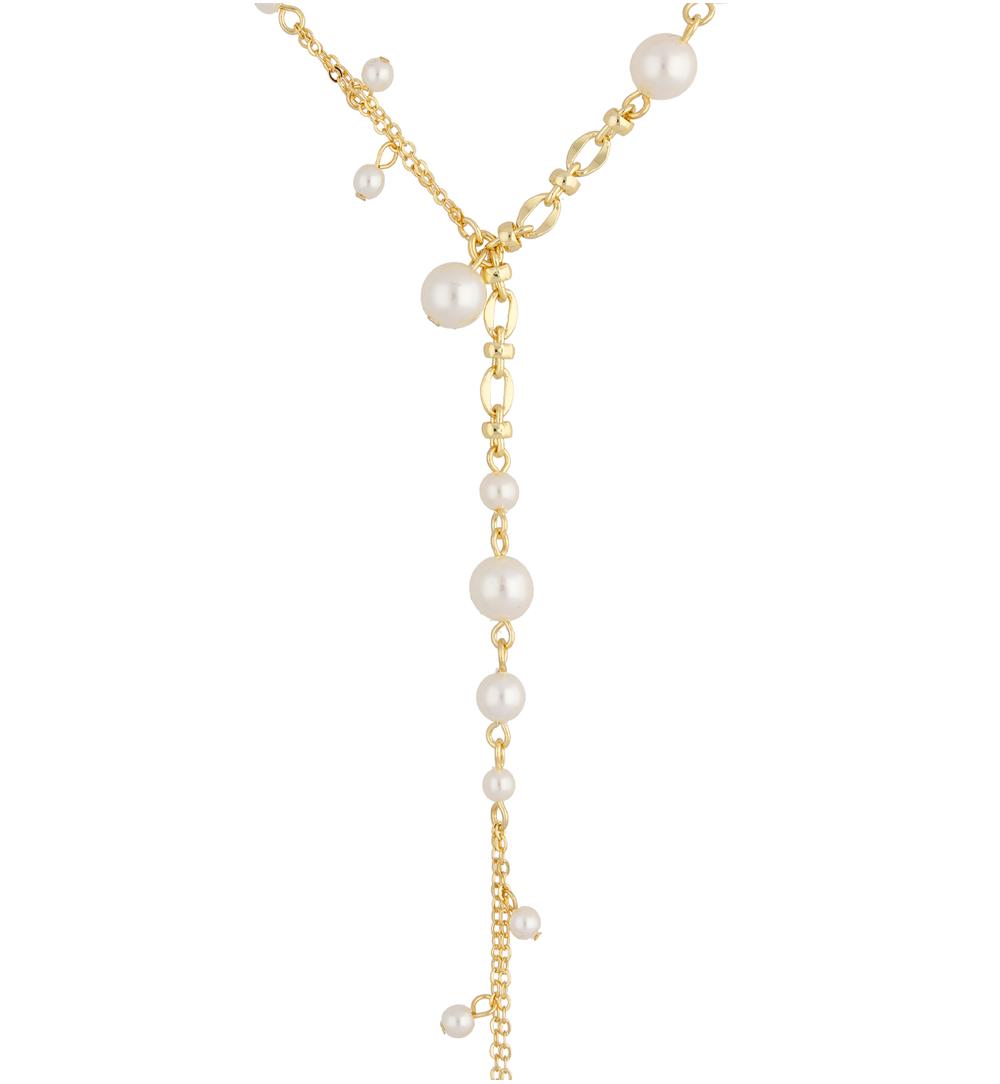 Naszyjnik z perłami i długim wisiorem Danielle NPE0097