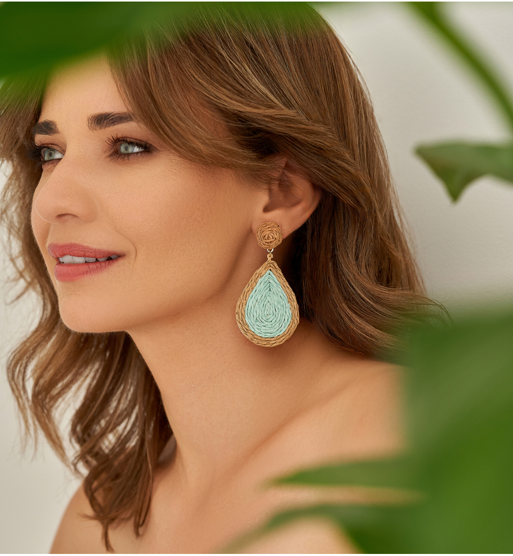 Kolczyki turkusowe ze sznurkiem Tulum KSO0013