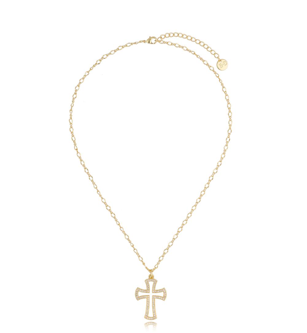 Naszyjnik z transparentnym krzyżykiem Madeline NRG0457