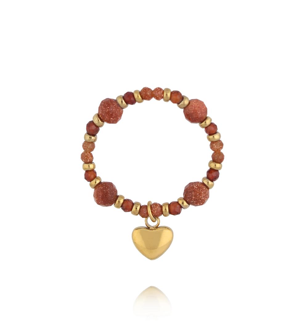 Pierścionek elastyczny z piaskiem pustyni PTW0658