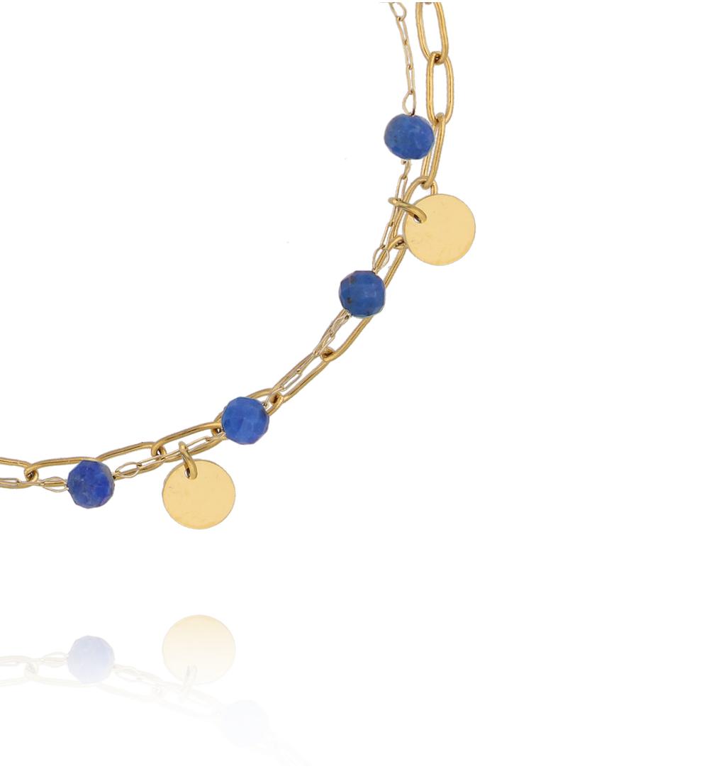 Bransoletka z lapisem lazuli złota BEA0041
