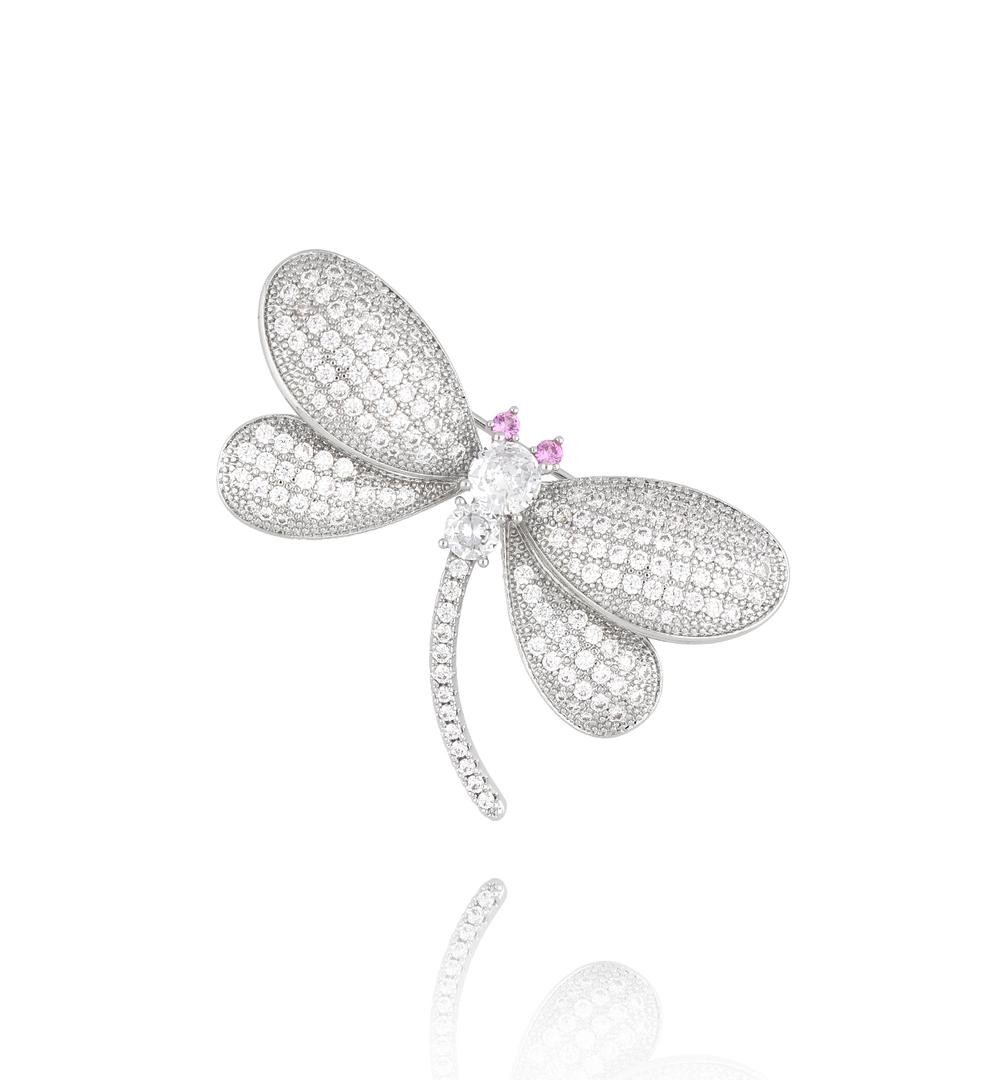 Broszka srebrna z ważką Ice Dragonfly BRSS0241