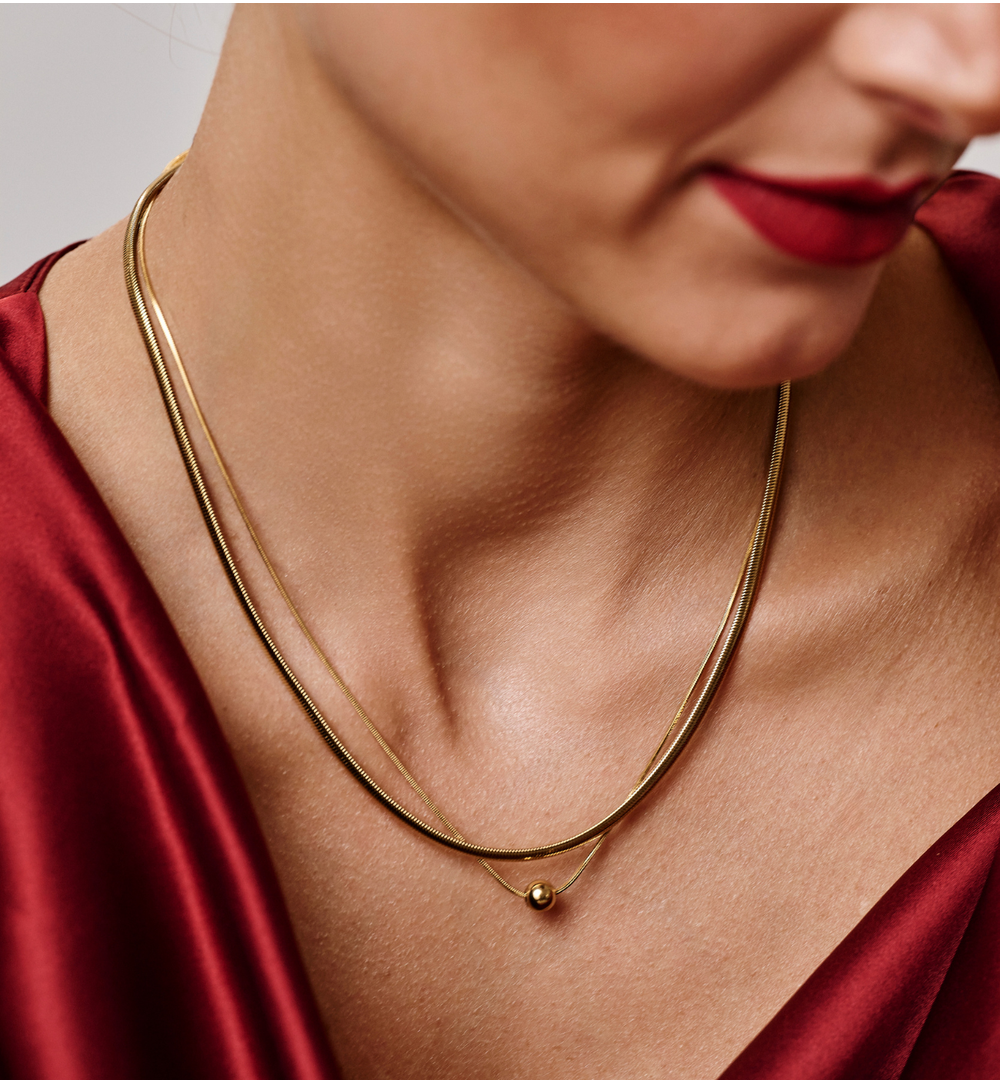 Naszyjnik żmijka z kulką NSY0702