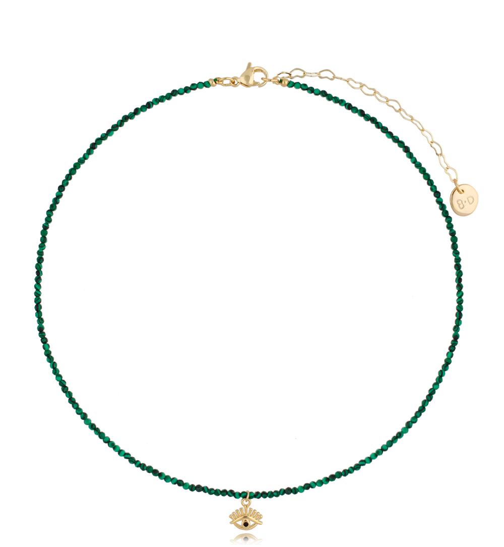 Naszyjnik z malachitami i okiem Lifestyle NTW0617