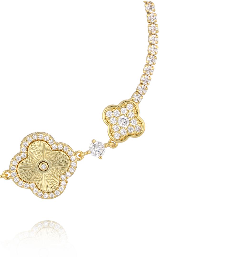 Bransoletka z motywem koniczyn złota BSS0264