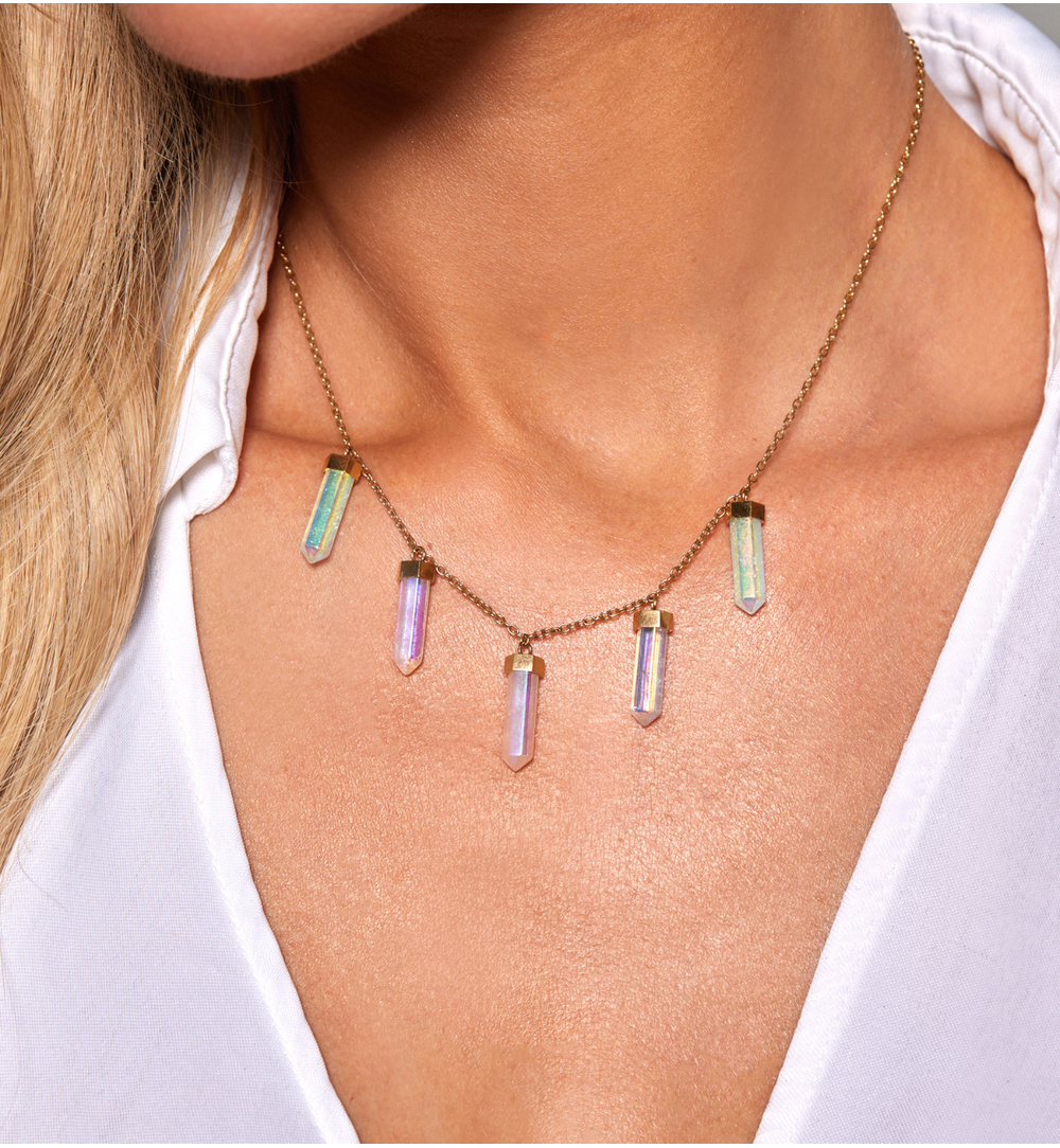 Naszyjnik z kwarcami Destinol NLB0216