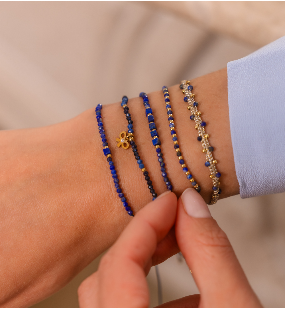 Zestaw granatowych bransoletek z lapisami BMT0298