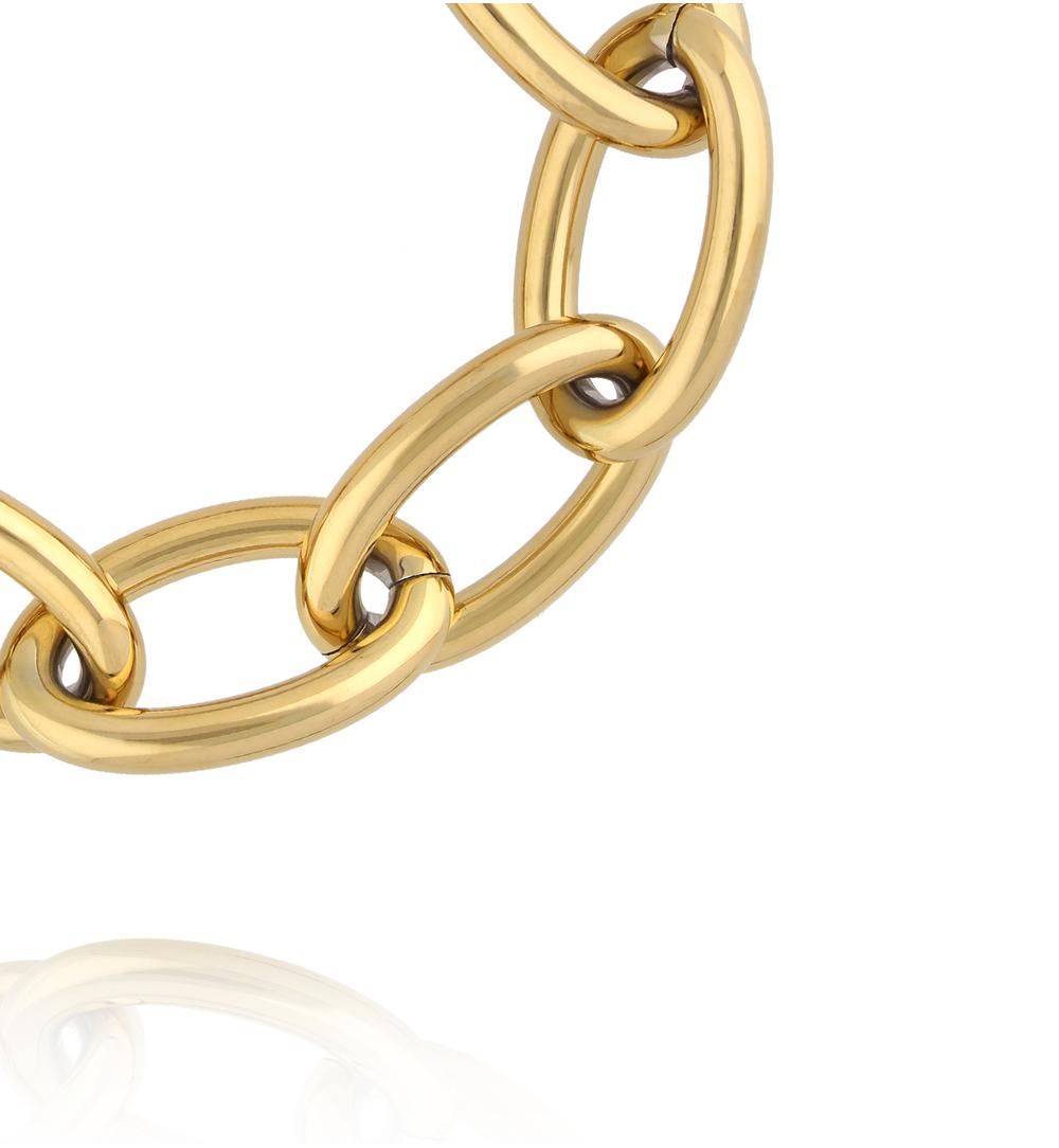 Bransoletka z masywnych ogniw w złotym kolorze BEA0059