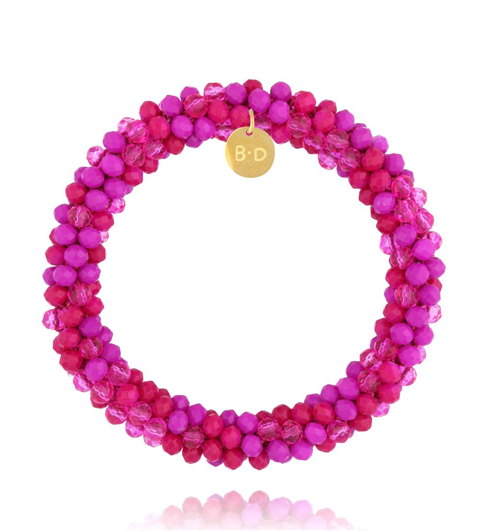 Bransoletka z kryształkami fuksjowa Luminous BWE0041