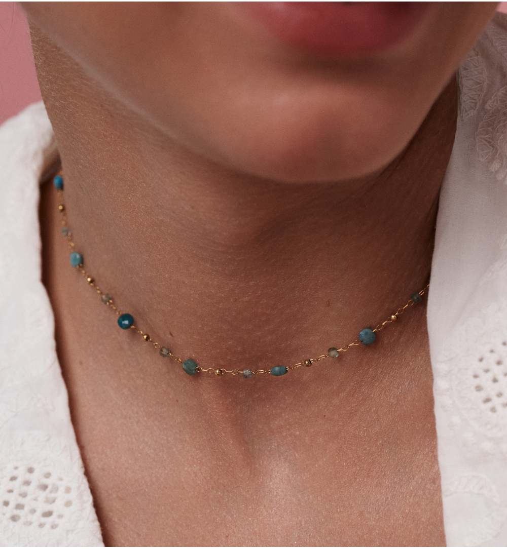 Naszyjnik z apatytami ze stali szlachetnej NPA1605