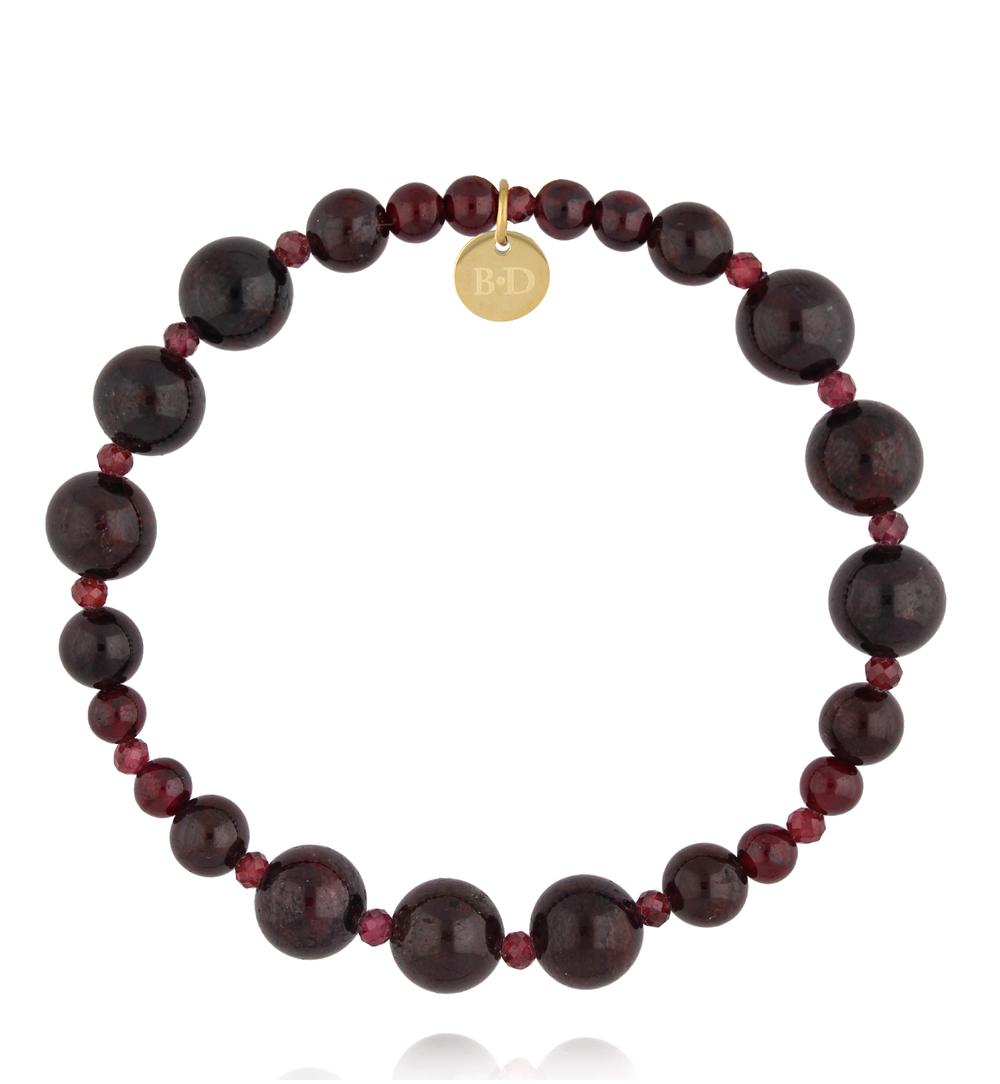 Bransoletka z granatem na elastycznej gumce BPA0654