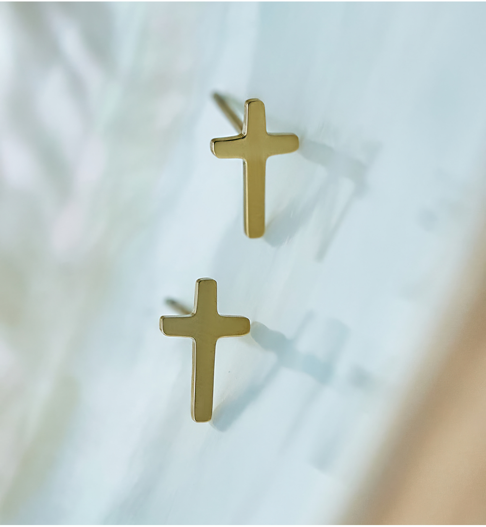 Kolczyki złote krzyżyki Mini KSA1237