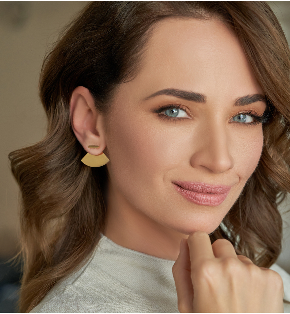 Kolczyki złote ze stali szlachetnej Triangle KSA0496