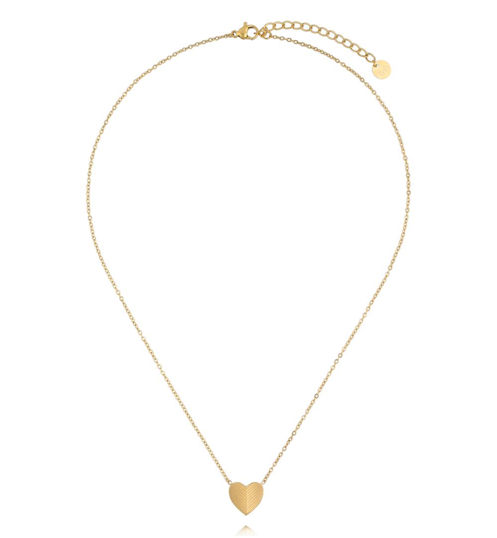 Naszyjnik z sercem złoty ze stali szlachetnej NSY0928