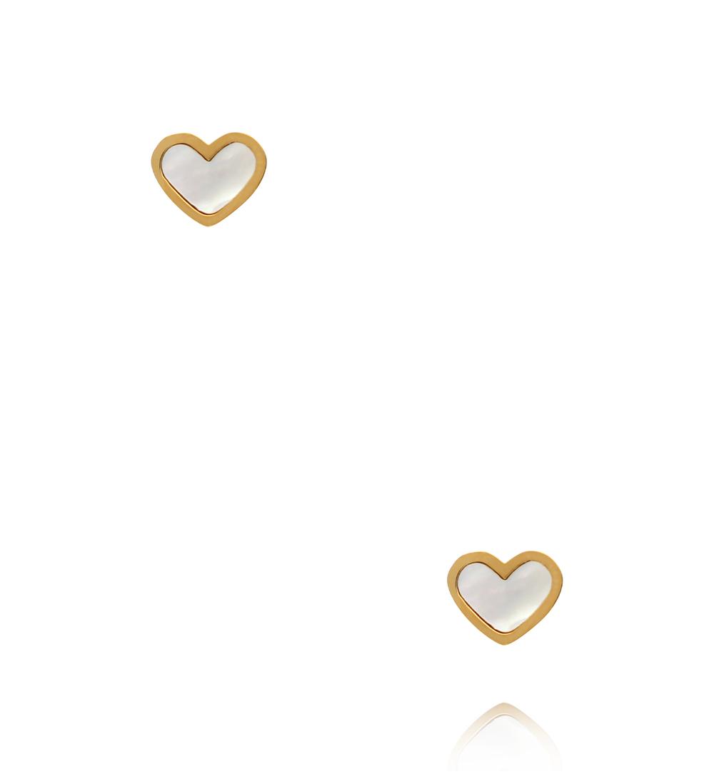 Kolczyki serca z masą perłową KSY0724