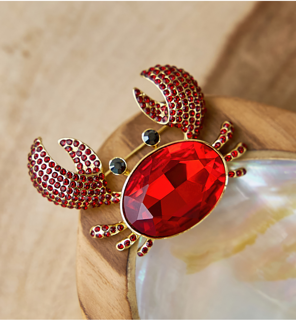 Broszka z czerwonym krabem Crabe Rouge BRSS0072
