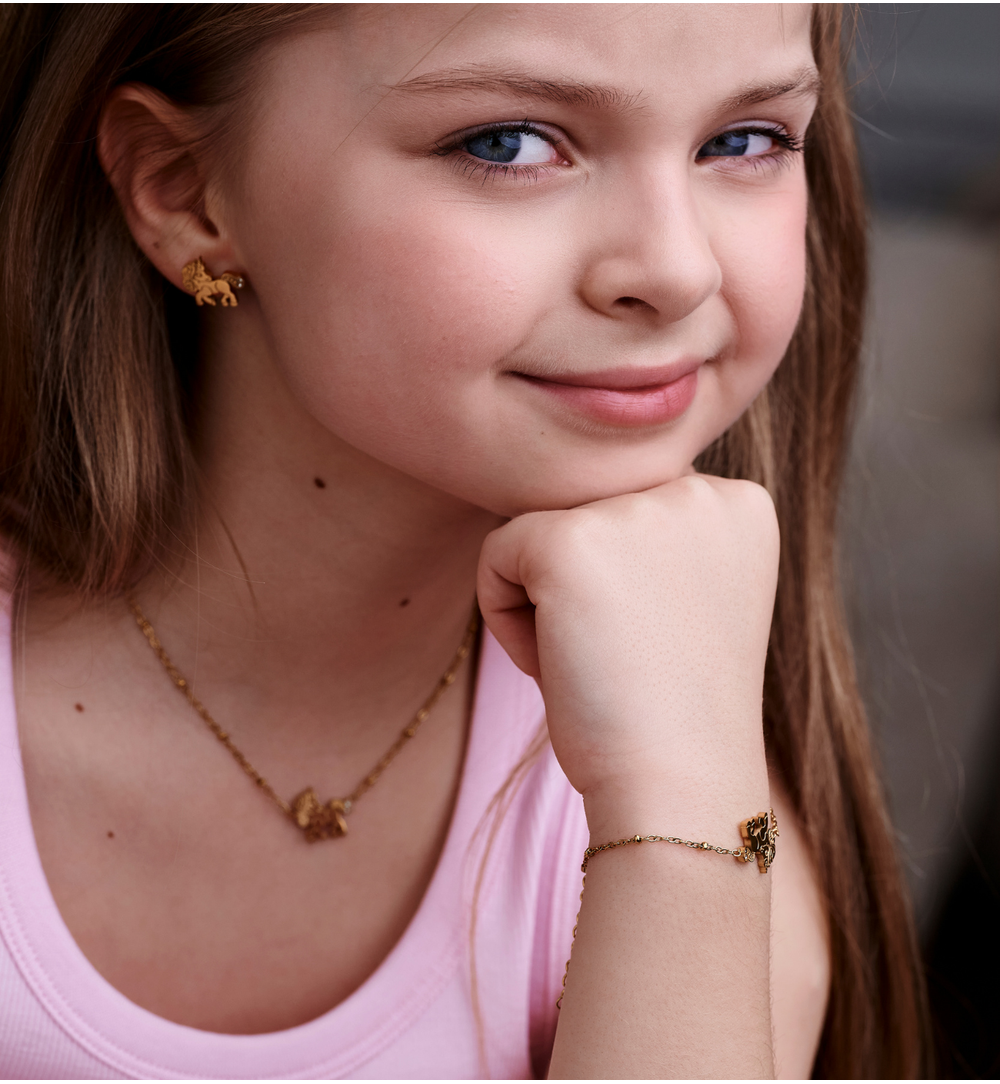 Zestaw biżuterii dla dziewczynki z konikiem ZN0226