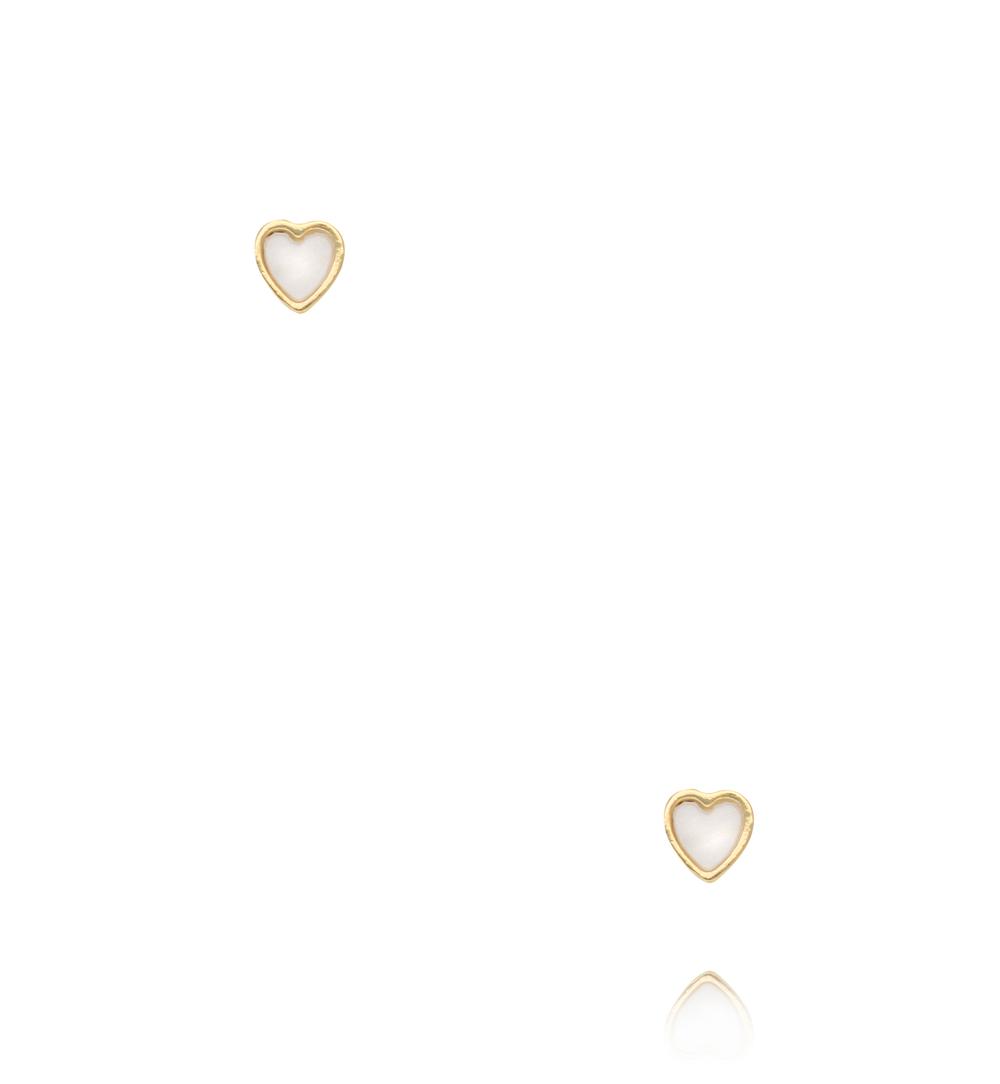 Zestaw złoconych kolczyków z serduszkami KMB0031