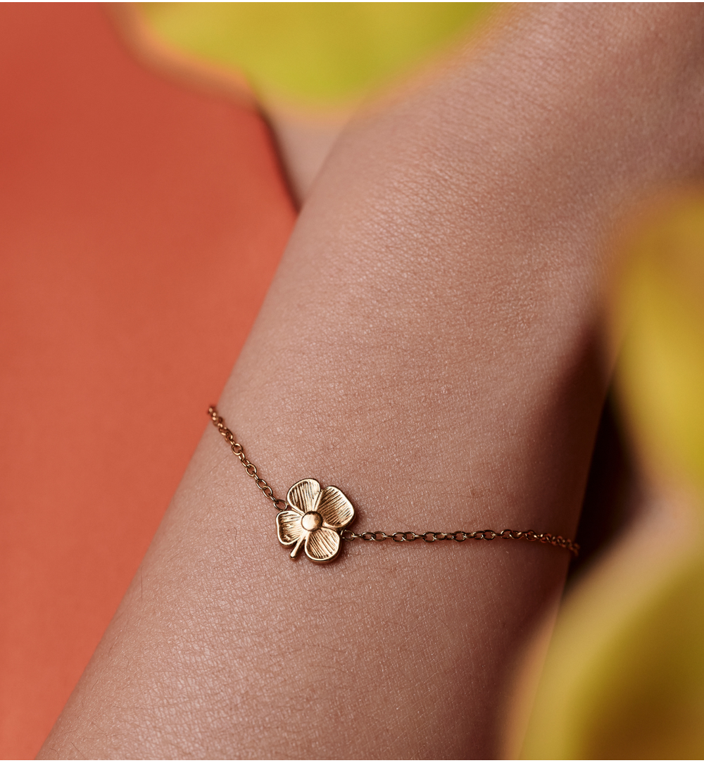 Bransoletka z koniczynką złota BSA0968