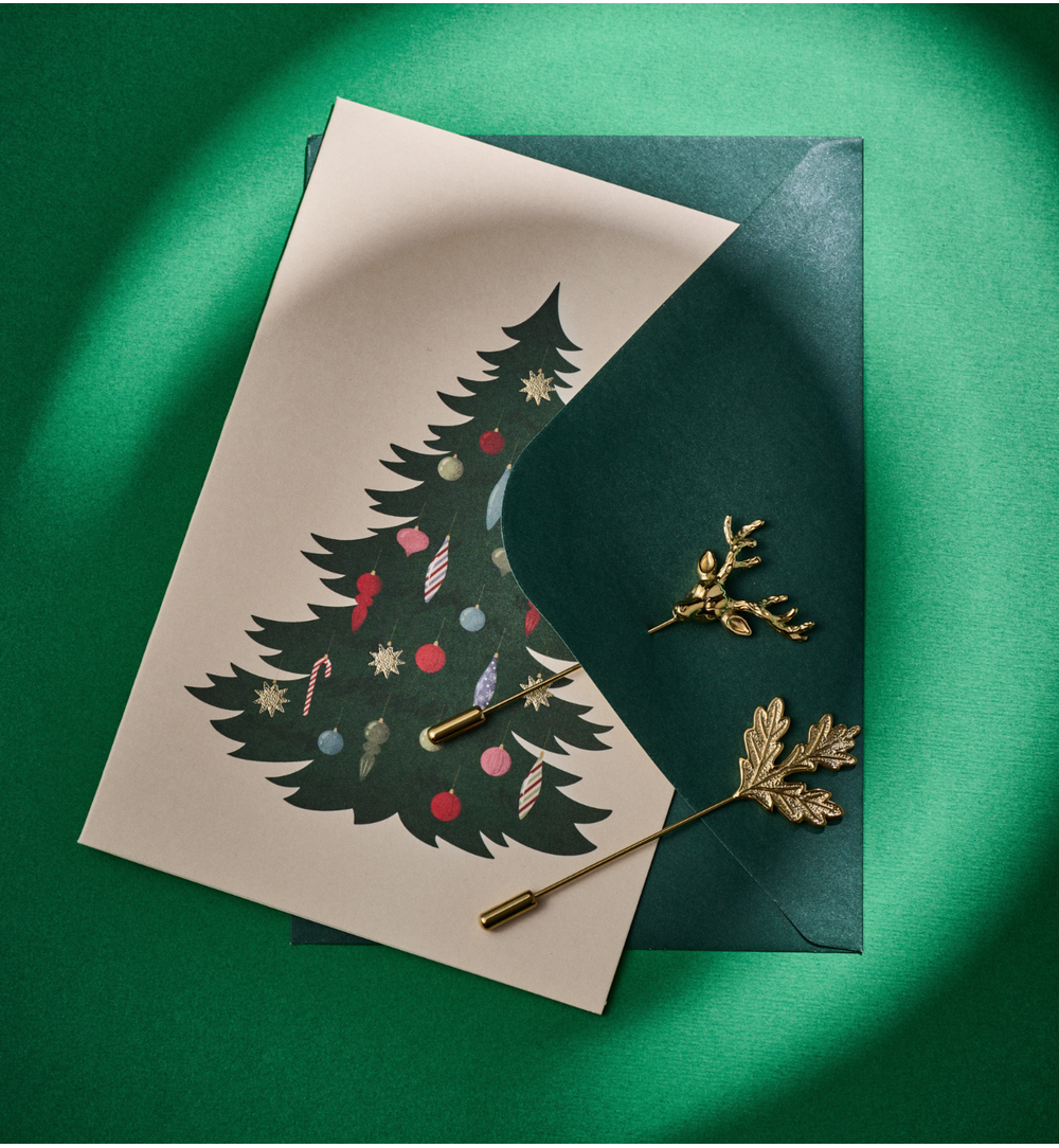 Broszka szpilka z głową jelenia – złota BRSA0012