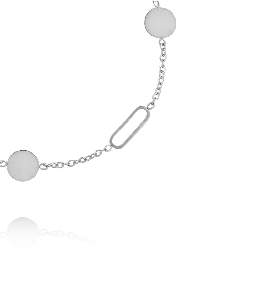 Bransoletka z geometrycznymi detalami srebrna BEA0072