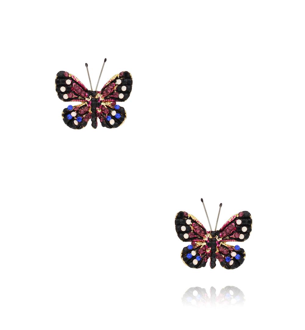 Kolczyki z kolorowymi motylkami Papillon KPI0003