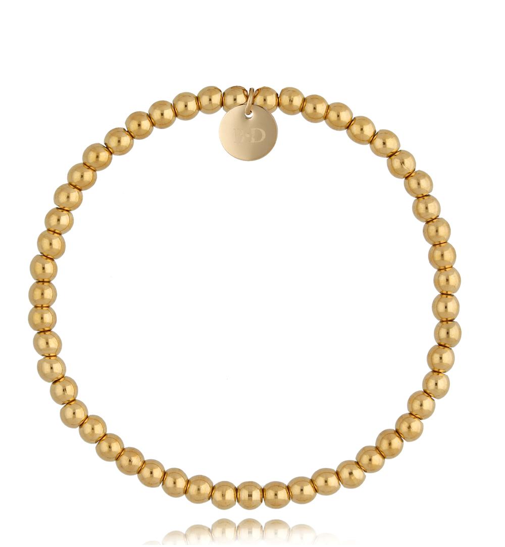 Bransoletka z kulkami złota Basic 4 mm BSA0250