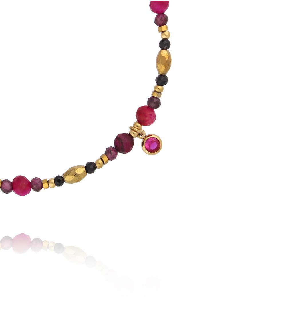 Bransoletka z naturalnych kamieni bordowa BTW3549